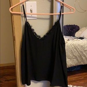 Lace lined tank top